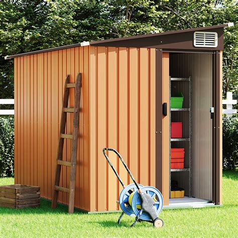 Outdoor Metal Storage Shed Lockable Backyard Garden | Ubuy India