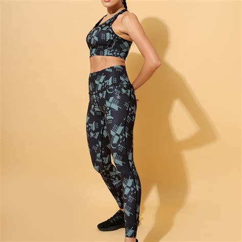 Buy Absolute Fit Abstract Black Print Tights Online in India | Cult Store