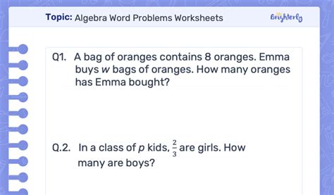 Algebraic Word Problems Examples 的图像结果