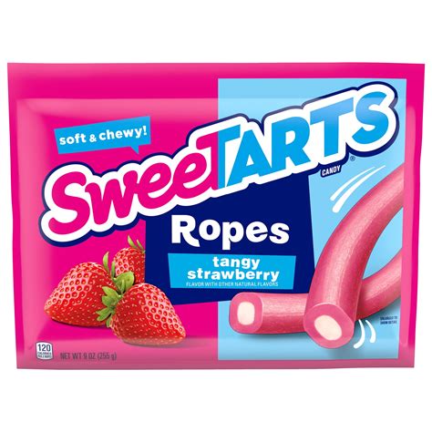 SweeTARTS Soft & Chewy Ropes Candy, Tangy Strawberry, 9 oz - Walmart.com