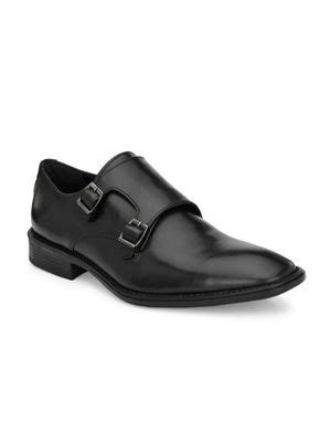 Buy CARLO ROMANO Crust Leather Black Formal Monk Strap Shoes Online