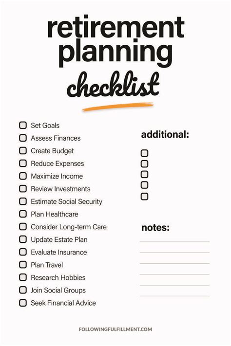 Checklist for Retirement 的图像结果