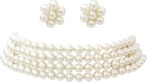 Chrishan Alloy Gold-plated White Jewellery Set Price in India - Buy ...