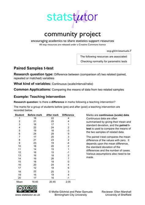 Image result for Paired Sample T-Test Example