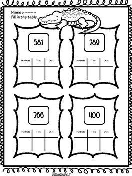 Place Value Worksheets 3 digit - Hundreds Tens Ones 2nd Grade by Nastaran