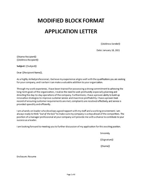 Modified Block Business Letter Format 的图像结果