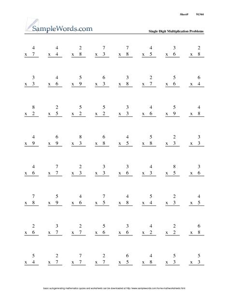 Image result for 3rd Grade Math Worksheets Multiplication