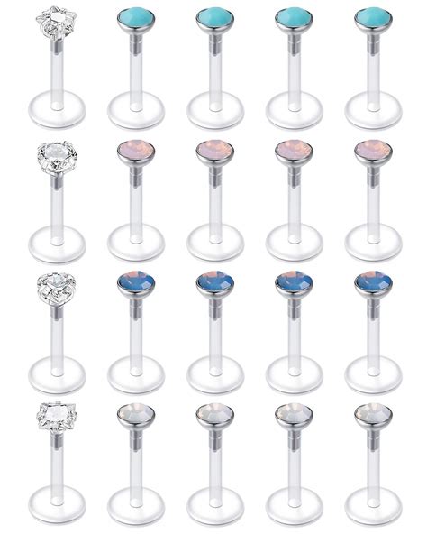 Buy AVYRING 16G Clear Flexible Retainers Forward Helix Earrings ...