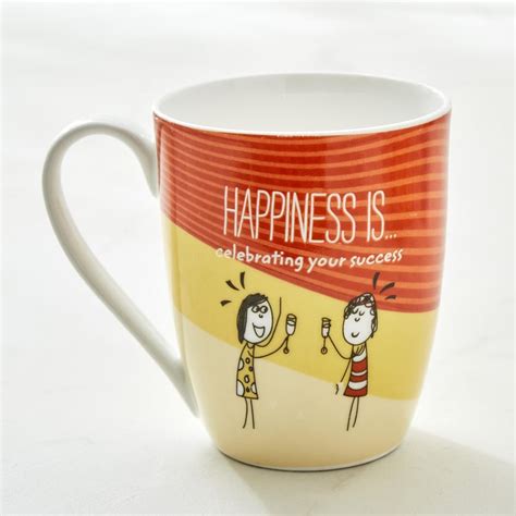 Buy Melina Happiness Cooper Set of 4 Bone China Mugs - 340ml from Home ...