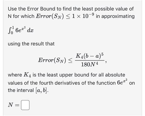Image result for Error Bound Formulas