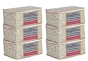 IMMERSE Design 6 Piece Non Woven Fabric Saree Cover/Clothes Organiser ...