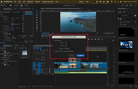 Flux de travail de liaison dynamique Premiere Pro vers After Effects