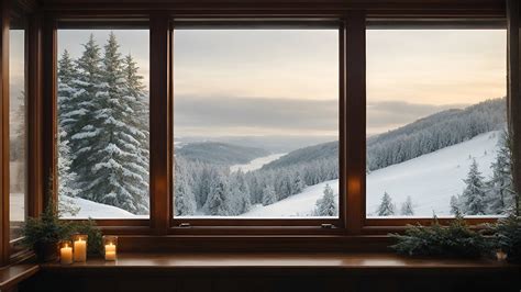 Winter Virtual Background for Zoom Meetings, Winter Window Backdrop for ...