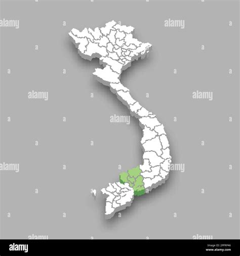Southeast region location within Vietnam 3d isometric map Stock Vector Image & Art - Alamy