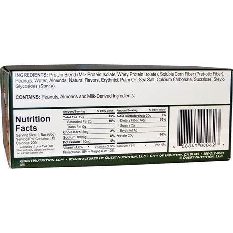 Nutrition Facts On Quest Bars | Besto Blog