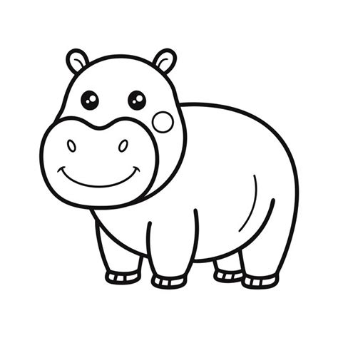 Libro da colorare di ippopotamo per bambini | Vettore Premium generato ...