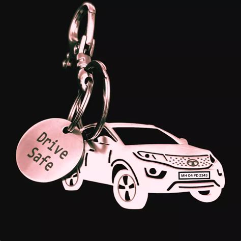 Tata Nexon XZ Plus Keychain – SS304 & Brass Premium Engraved Keyring ...