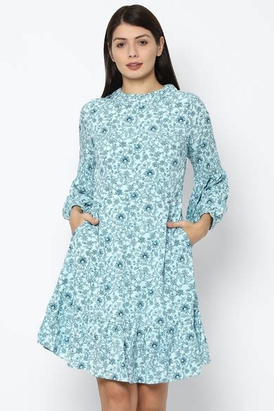 Buy Women Blue Printed Casual Dress Online - 654756 | Allen Solly