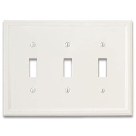 allen + roth 3-Gang Standard Size Bright White Cast Stone Indoor Toggle ...