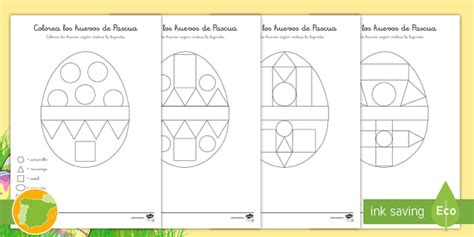 Ficha de actividad: Colorea los huevos de Pascua