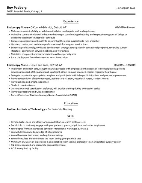 Gi Nurse Resume Examples