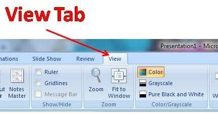 Rezultat imagine pentru PowerPoint View Tab