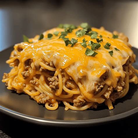 Taco Spaghetti Ground Beef Cheddar – Full Recipe
