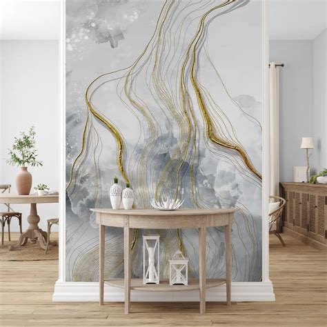 3D Look Grey & Gold Marble Customised Wallpaper for Walls – Life n Colors
