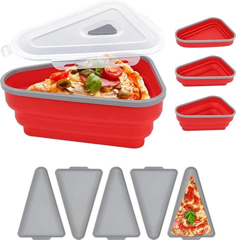 Pizza Storage Container, Expandable Pizza Slice Container with 5 ...