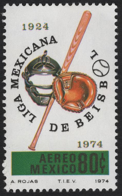 SCG6439 - Mexico 1974 Airmail – 50th Anniversary of the Mexican Baseba ...