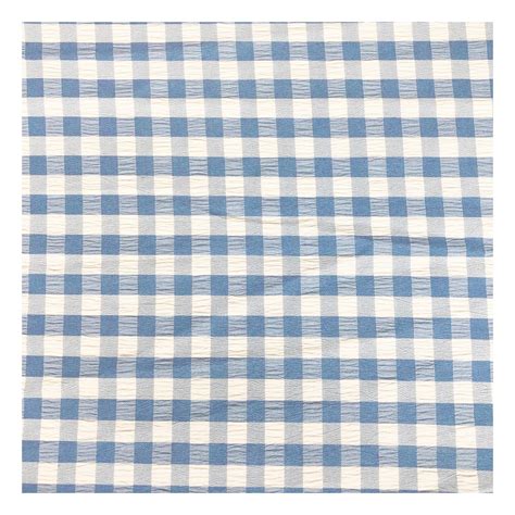 Blue Large Crinkle Gingham Fabric by the Metre | Hobbycraft