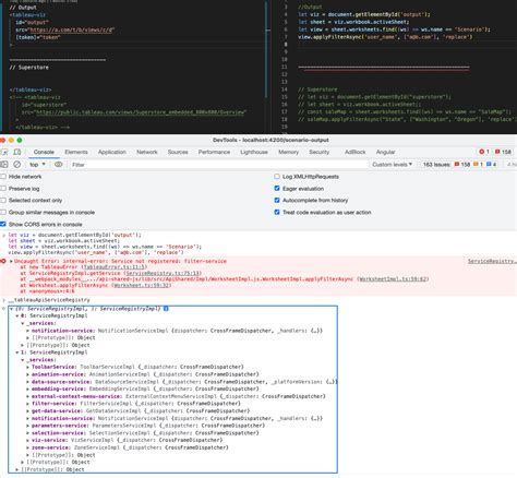 Tableau Embedding API HTML 的图像结果