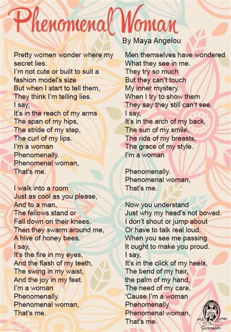 Phenomenal Woman by Maya Angelou WILD WOMAN SISTERHOODॐ # ...