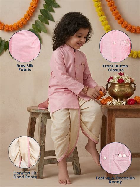 Polka Tots Premium Raw Silk Kurta with Dhoti Set – PolkaTots.in