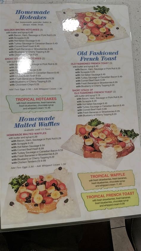 Menu at South Star Diner restaurant, Mount Holly