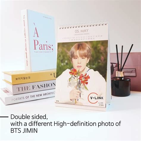 Buy 2022-2023 BTS JIMIN Desk Calendar with Stickers Set WHITE Ver ...