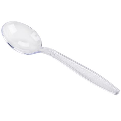 Clear Plastic Spoons 50 Count Clear Plastic Soup Spoons - Medium Weight ...