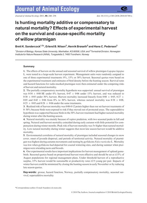 Image result for Additive vs Compensatory Mortality