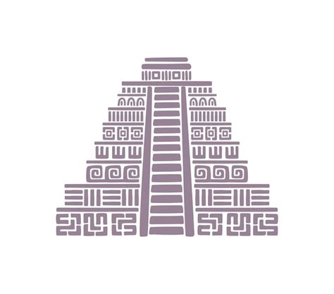 Aztec pyramid mayan and inca tribal totem symbol | Premium Vector