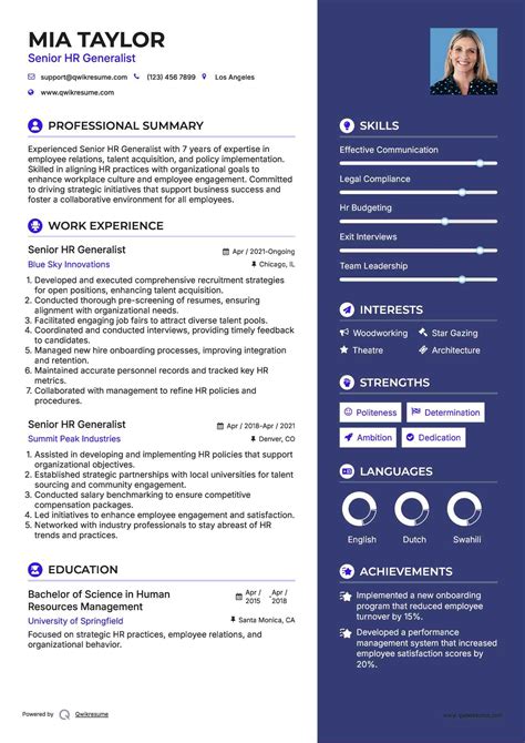 Senior Hr Generalist Job Description Pdf - Senior Hr Business Partner Human Resources Expert ...
