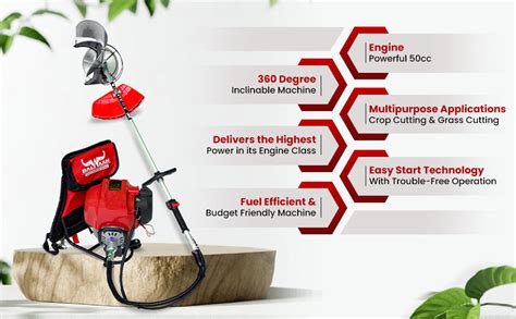 BALWAAN Krishi Back Pack Brush Cutter (BX-50B) | 50cc 4 Stroke Petrol ...