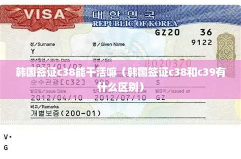 韩国签证c38能干活嘛（韩国签证c38和c39有什么区别） - 韩国签证中心