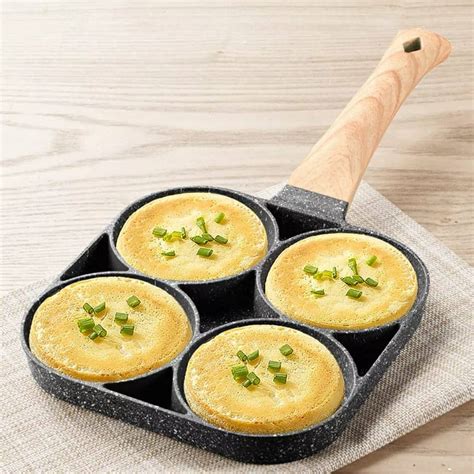 Compact Breakfast Skillet 4-Hole Non-Stick Egg Pan - Star & Heart ...