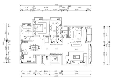 法式四居室190平米8.8万-绿地城装修案例-西安房天下家居装修网