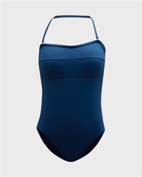 Tommy Bahama Palm Modern Bandeau One-Piece Swimsuit | Neiman Marcus