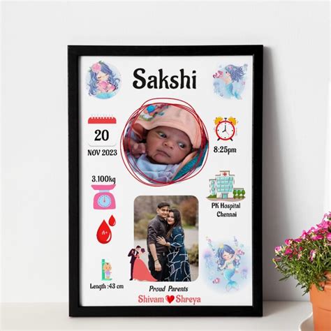 Personalized New Born Baby Photo Frame | Custom Baby Gift – VignetteStore