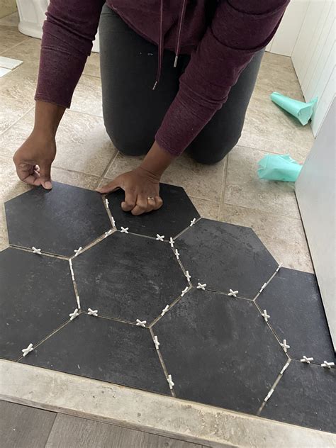 Bathroom Update: Luxury Vinyl Peel and Stick Groutable Tile Over ...