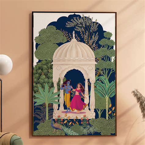 Stunning Radha and Krishna Watercolor Art Painting at Krutik