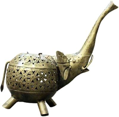 Buy CraftVatika Elephant Showpiece Statue Iron Tea Light Candle Holder ...