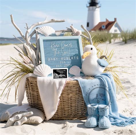 Beach Pregnancy Announcement Digital, Summer Announcement, Editable ...